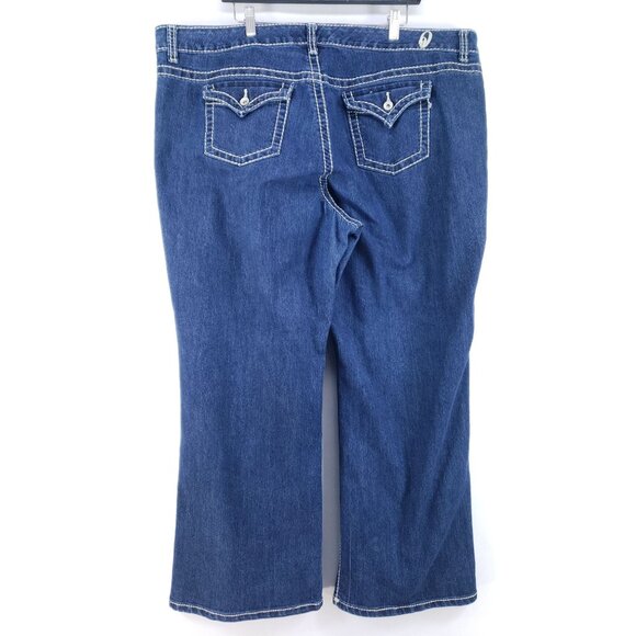 Nine West Womens Wide Leg Denim Jeans Size 24W Stretch Cotton Blend Blue - Picture 2 of 11